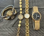 Lot of 5 Gold Tone Men&#39;s Women&#39;s Watches Pulsar Advance Shannons Estate ... - $19.80