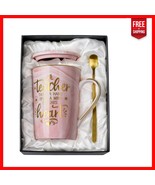 Elegant 14Oz Pink Marble Ceramic Teacher Mug - Perfect Gift for Apprecia... - $483.92 MXN