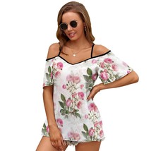 Mondxflaur Flowers T Shirts for Women Short Sleeve Spaghetti Strap Top C... - $22.99