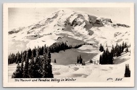 Mt Rainier And Paradise Valley In Winter RPPC Washington By Ellis Postcard Q23 - £7.15 GBP