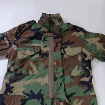 Military Field Jacket Woodland Camo Cold Weather Coat Men’s Medium With Liner image 13