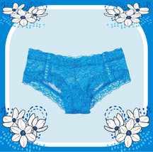 S M L Xl Xxl Bright Blue Floral Laceup The Lacie Victorias Secret Cheeky Panty - £8.78 GBP