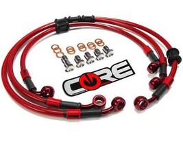 Yamaha R1 R1M R1S (ABS Deleted) Brake lines 2015-2022 Front-Rear Red (4 ... - $171.40