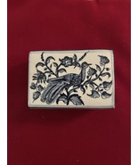Real Ceramica Coimbra Hand Painted Porcelain Bird Trinket Box Portugal 2... - $14.80