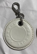 COLE HAAN LEATHER EMBOSSED CHAIN KEY CHARM TAG Rare Hard To Find Bone White - £18.98 GBP