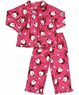 Girl&#39;s Pink Flannel Christmas Santa Coat Pajama Set, Size 4 - $344.03 MXN