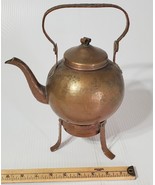 Antique Arts &amp; Crafts Konsthantverk Hand Hammered Copper Tea Pot Tyringe... - €154,21 EUR