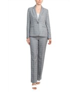 Le Suit Notched Collar 1 Button Tie Mélange Windowpane Jacket with Butto... - $129.99