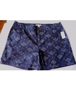 Women&#39;s Missy Canyon River Blue Chino Shorts Size 16 Blue Print New W Tags - $17.79