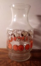 Vintage Snoopy Glass Juice Carafe Anchor Hocking Peanuts 1958 - £20.92 GBP