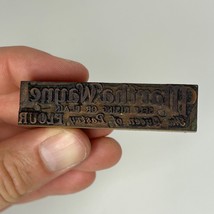 Vtg Letterpress Printing Block Martha Wayne Flour Mayflower Mills Ft Way... - $10.37