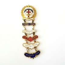 Little&#39;s System Brethren Cross Crown 10K GF Sunday School Pin Seven Years VTG - $33.00