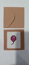 Completed Birthday Balloon Finished Cross Stitch Greeting Card - $5.99