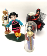 Vintage Walt Disney Miniature Small World International Dolls Lot of 4 - $39.08 CAD