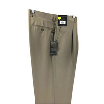 Francesco Bianchi Men&#39;s Khaki Dress Pants Pleated Front Cuffed Hem Sizes... - £22.99 GBP