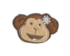 2.5X`1.75&quot; brown Monkey IRON ON SEW ON PATCH badge zoo animal flower in ear - £4.39 GBP