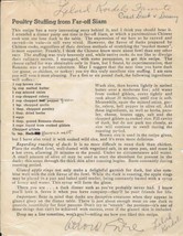 Lelord Kordel Signed Vintage Poultry Stuffing Recipe - £78.00 GBP