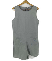 Junk Food X Disney Romper Size Medium Gray Embroidered Mickey Mouse Linen Blend - £19.49 GBP