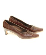 VANELI Lilith Womens Brown Leather High Heel Pump Laces Shoe Shoes 6.5N - £19.74 GBP