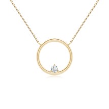 ANGARA Lab-Grown 0.1 Ct Open Circle Pendant Necklace with Diamond in 14K Gold - £576.29 GBP
