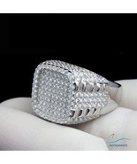 Men&#39;s Simulated Diamond White Gold Over Pinky Wedding Engagement Band Ring - $113.22
