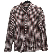 JARED LANG Men&#39;s Shirt Long Sleeve Button Down Plaid Red White Blue Patriotic XL - £14.98 GBP