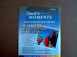 Special Moments Photo Paper 8 Sheets Glossy Photo Quality Paper - $11.88