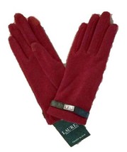 LAUREN by Ralph Lauren THE TOUCH GLOVE Metal Logo TECH Gloves DARK RED (... - £63.36 GBP