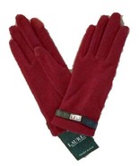 LAUREN by Ralph Lauren THE TOUCH GLOVE Metal Logo TECH Gloves DARK RED (... - £63.38 GBP