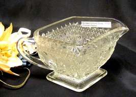 1137 Antique Indiana Glass Diamond Shape Sandwich Creamer - $8.00