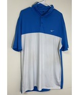 Nike Golf Polo Shirt Mens Size Large Blue &amp; White Block Swoosh Golfing D... - $22.00