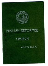 Brief Account of the English Reformed Church Amsterdam Booklet 1898 - $59.55