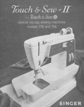 Singer 778 and 758 Touch &amp; Sew II sewing machine instruction manual Hard... - $15.99