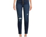 No Boundaries Juniors Button Fly Destructed Skinny Jeans Size 9 Color Blue - $19.79