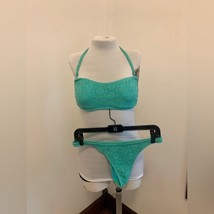 VTG 90 2000 y2k Newport News Thong Bikini NWT Deadstock Crochet Eyelet High Cut - $46.75