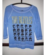 NEW! The Beatles Size XS Blue Gold Metallic Writeout 3/4 Sleeve Shirt Sw... - £31.28 GBP