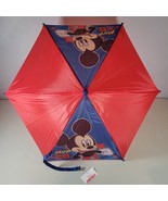 Disney Mickey Mouse Umbrella #28 Youth Toddler Red and Blue With Tags - £8.64 GBP