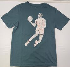 F1) Nike Air Jordan Pixel Dot Graphic Jumpman Kids Green Shirt Large - $11.87