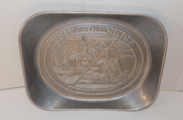 Pewter Bread Tray First Baptist Church In Chili NY 150th Anniversary Plate - £30.95 GBP