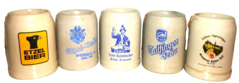 5 Selected German Breweries 0.5L Beer Steins Variety-3