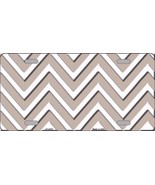 Tan and White Chevron Pattern Novelty 6&quot; x 12&quot; Metal License Plate Sign - £4.75 GBP