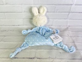 Bunnies By The Bay Plush Bud Buddy Knotty Bunny Blue Polka Dot Lovey Baby Toy - £35.92 GBP