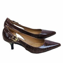 Circa Joan &amp; David Callalily Pump Womens Size 7.5 Brown Heels Work Career - £27.61 GBP