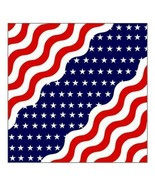 3 Pack Usa American Wavy Flag 100% Cotton Bandana 22&quot;X22&quot; America Best B... - £15.73 GBP