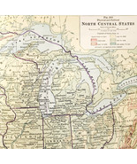1920 United States Map North Central USA Centerfold Vintage USA Dakotas ... - $29.99