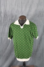 Polo Shirt - Button Down by Ox Knit 3 Greein with Pink Dots - Men&#39;s 2XL - $1,023.19 MXN