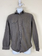 J Ferrar Men Size S Blk/Beige Striped Button Up Slim Fit Shirt Long Sleeve - £8.71 GBP