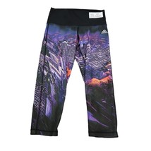 Adidas Pants Womens XS Purple Active Techfit Cityscape Crop Climalite Le... - $22.65