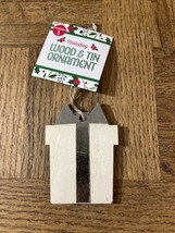 Christmas House Wood And Tin Christmas Ornament - $10.77