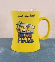 Florida Collector Coffee Cup Souvenir Yellow Mug. West Palm Beach Florida - £7.62 GBP